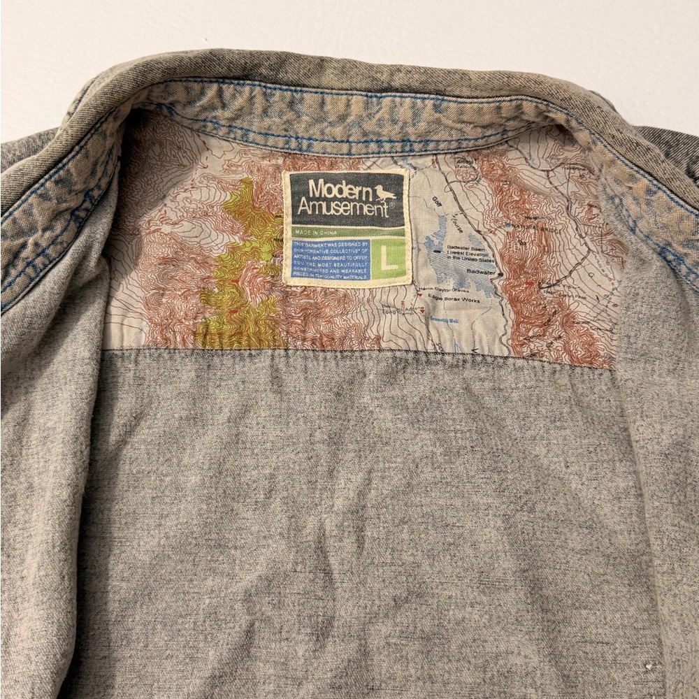 Modern Amusement‎ Gray Casual Button Down Shirt - Picture 4 of 10